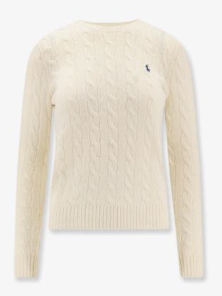 Maglia trecce girocollo avorio