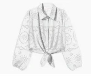 Camicia ricamo pizzo sangallo 