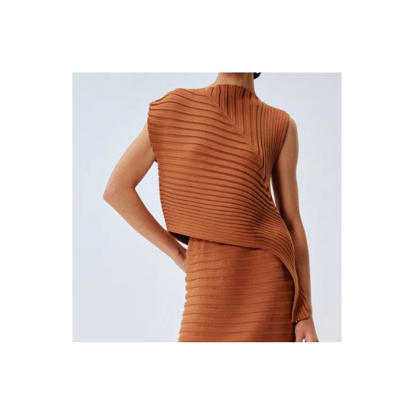 Maglia asimmetrica plissé
