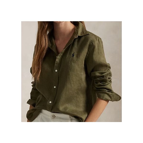 Camicia lino outdoors olive