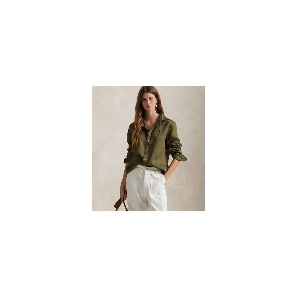 Camicia lino outdoors olive