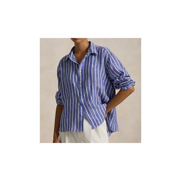 Camicia in lino righe verticali