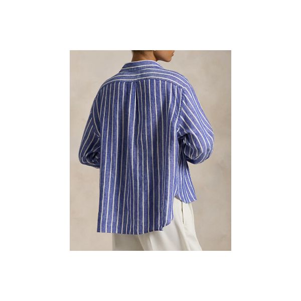 Camicia in lino righe verticali