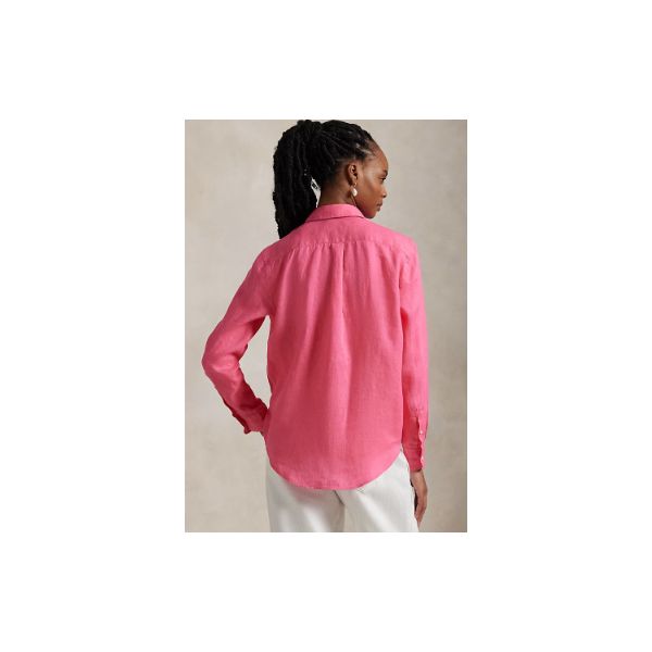 Camicia in lino fucsia